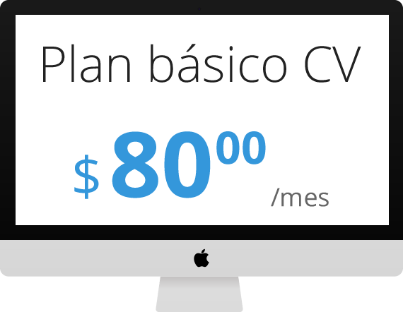 banner promo plan básico CV $ 80.00 ARG /mes